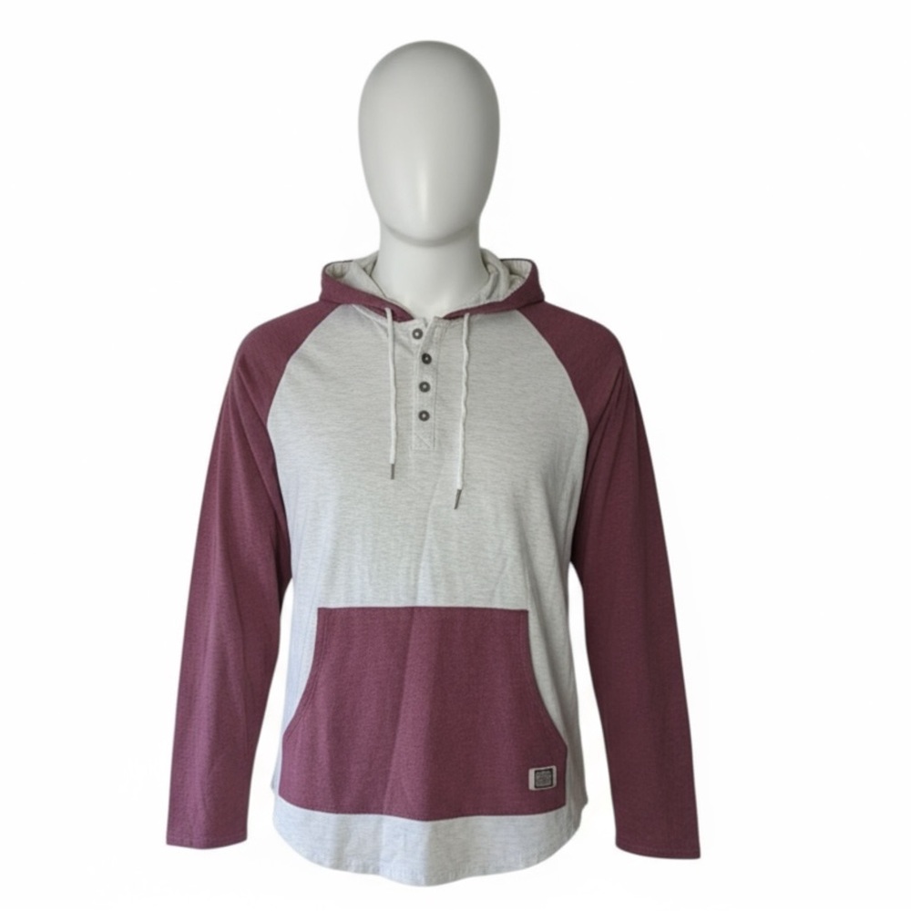 🏄‍♂️AMBIG California Men’s Gray Maroon Hoodie –‎ Size M